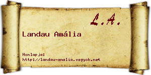 Landau Amália névjegykártya